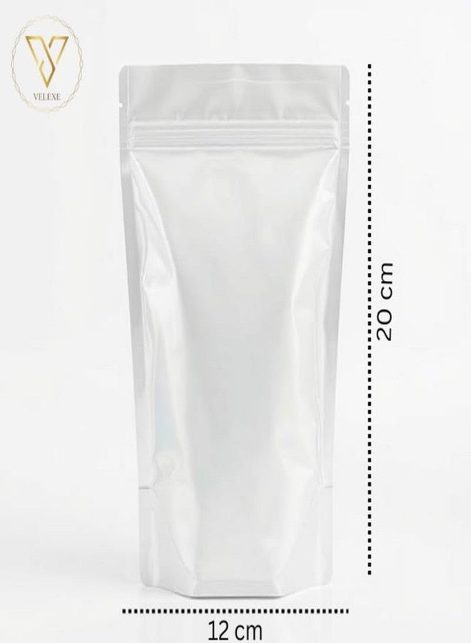 VELEXE Transparent Stand-Up Ziplock Storage Pouches | 200mm*120mm | 100 Grams | Pack of 50 | Air-Tight, Resealable, Leakproof Storage Pouches with Self Sealing Technology - Image 2